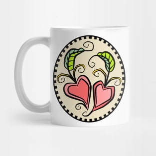 Folk Art Garden Hearts Mug